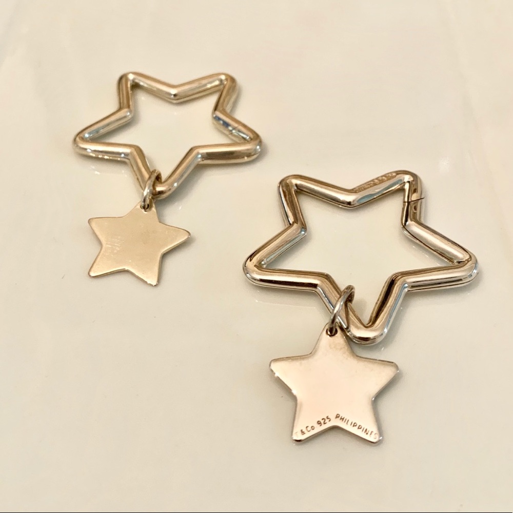 Vintage Tiffany & Co 925 Double Star Key Chains